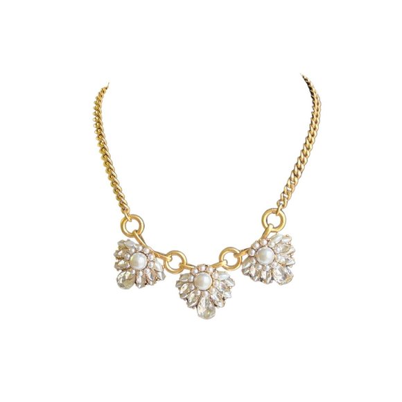 J. Crew Jewelry - J. Crew Goldtone Rhinestone Statement Necklace - EUC